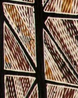 Terry Ngamandarra Wilson, Gulach (detail), painting on bark, private collection © Terry Ngamandarra, licensed by Viscopy, 2016